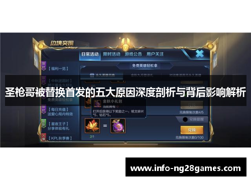 圣枪哥被替换首发的五大原因深度剖析与背后影响解析